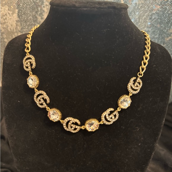 Gucci Gold and Silver Crystal Necklace - Picture 1 of 7